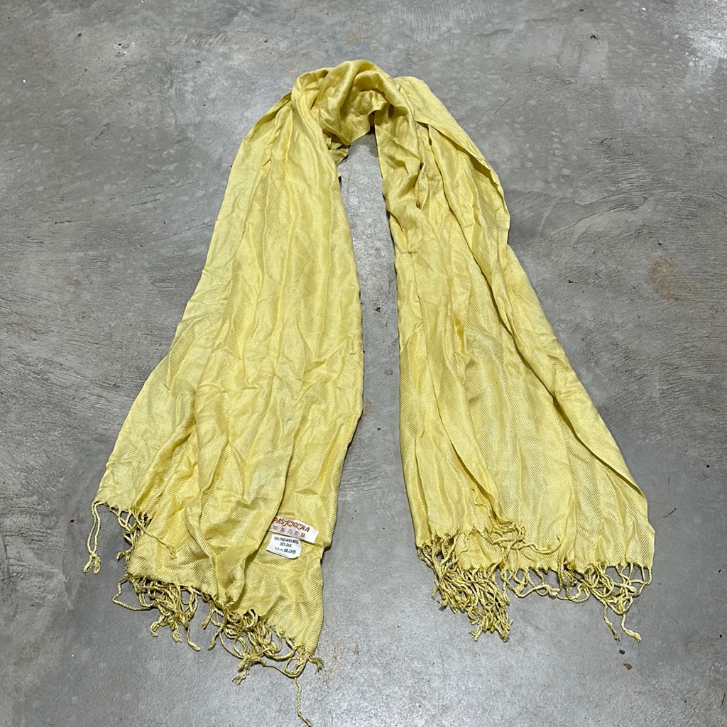 Pashmina Brand Yellow WoolSilk Scarf  Q54